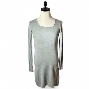 Prana Sweater‎ Long Sleeve Knit Gray Wool Womens Small Organic Cotton Dress